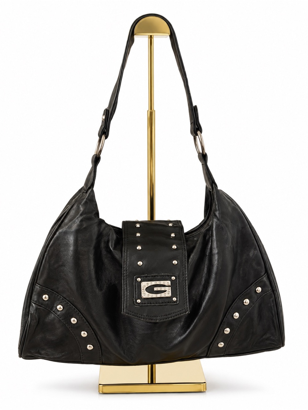& Other Stories Black Studded Leather Shoulder Bag